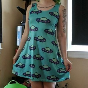 Ufo alien spaceship science fiction stretchy dress